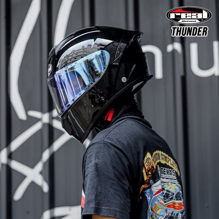 หมวกกันน็อค REAL Helmet Thunder พื้น ดำ