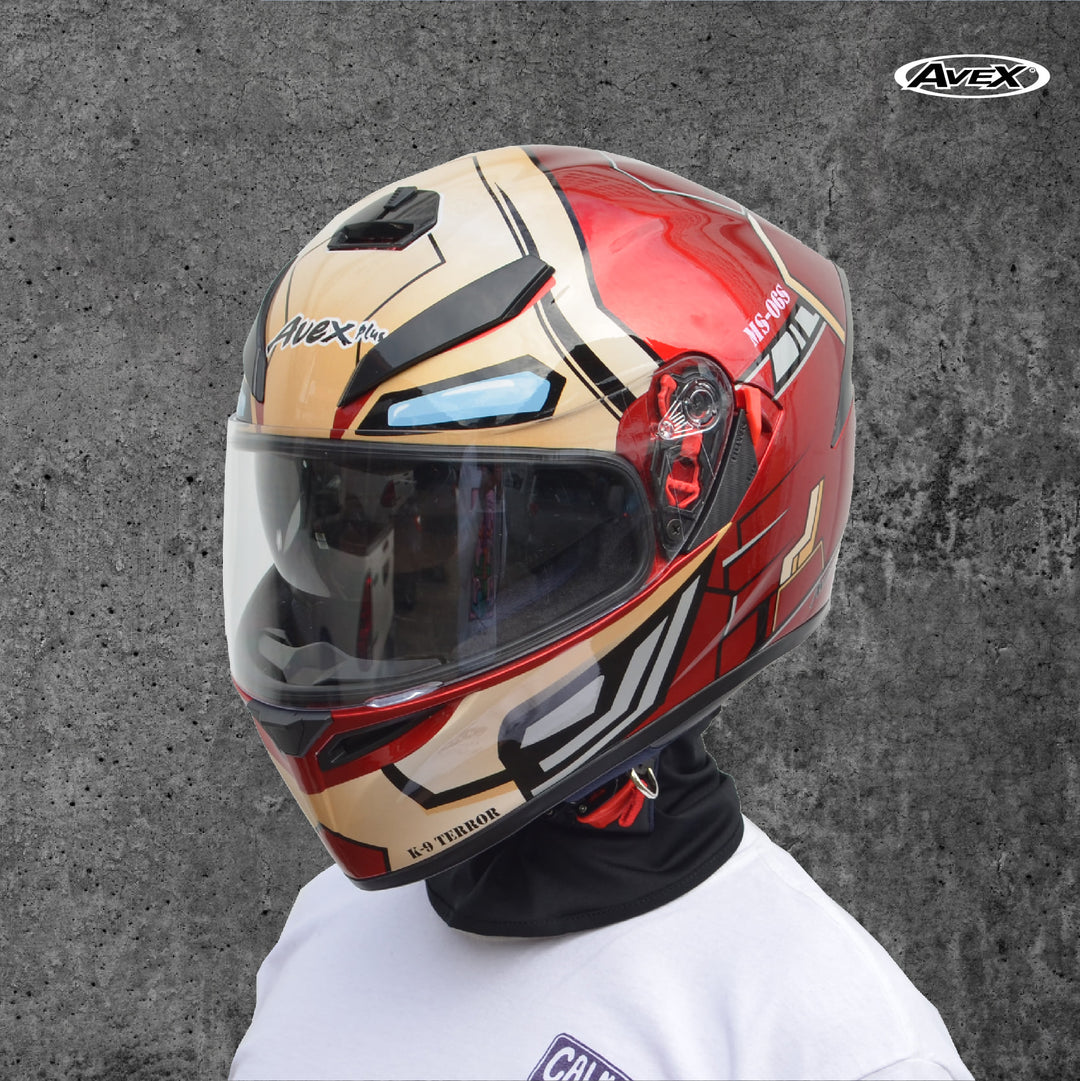 หมวกกันน็อค Avex Plus Helmets K9 Terror Red