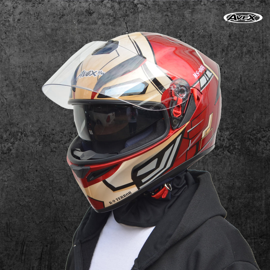 หมวกกันน็อค Avex Plus Helmets K9 Terror Red