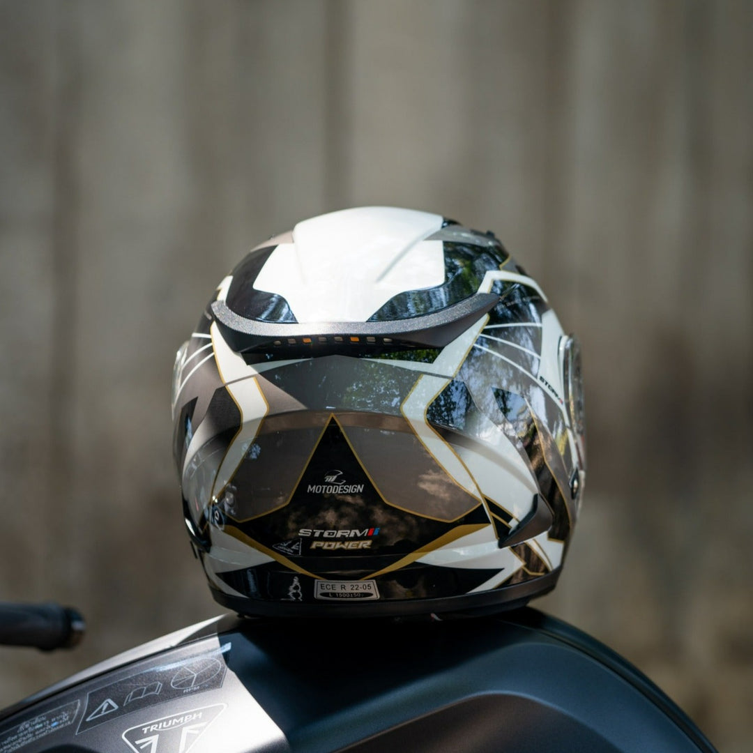 หมวกกันน็อค REAL Helmet STORM Power ขาวดำ