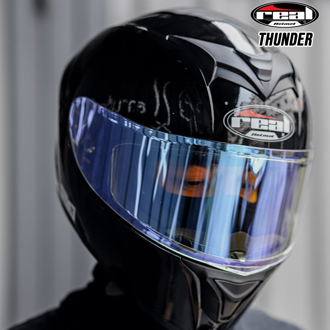 หมวกกันน็อค REAL Helmet Thunder พื้น ดำ