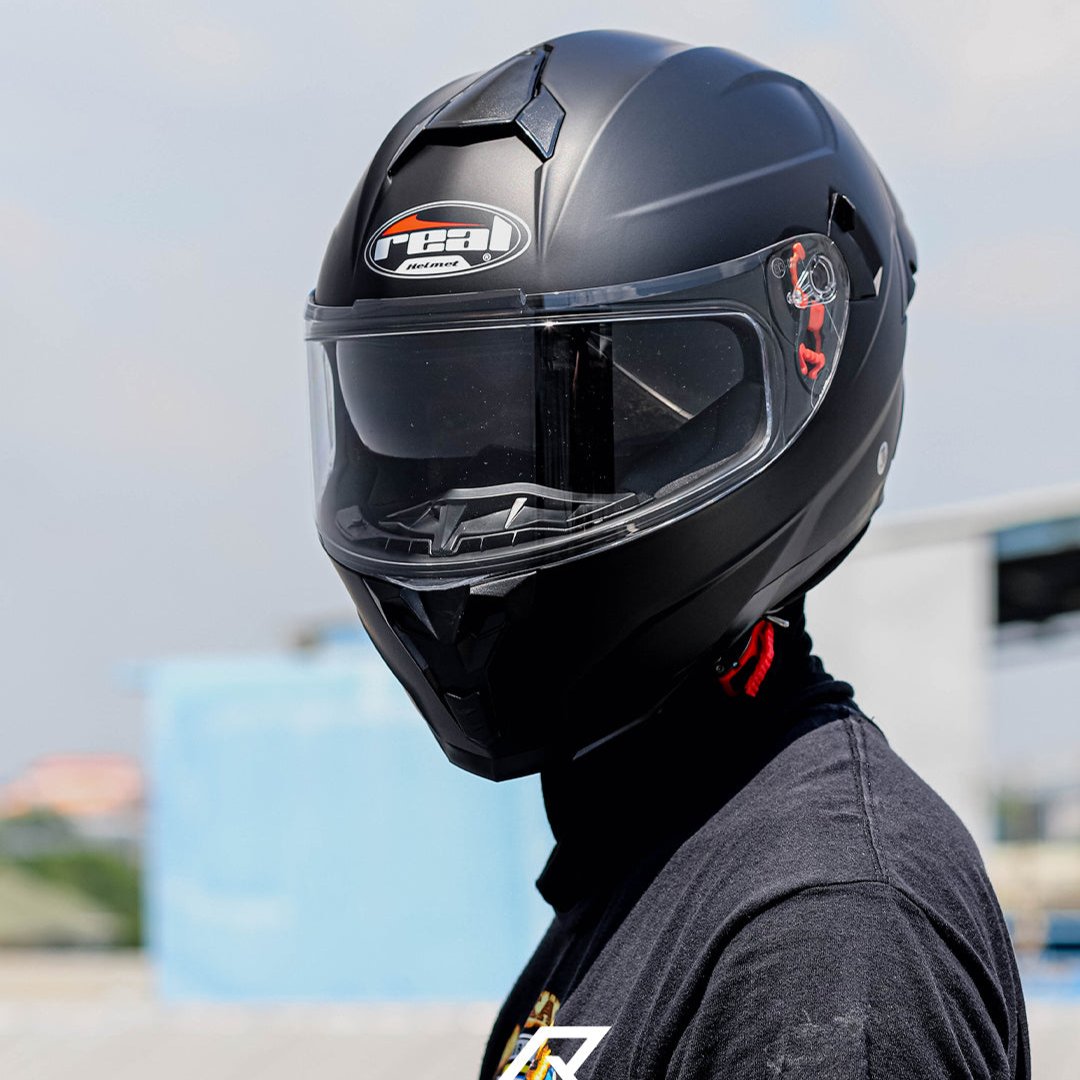 หมวกกันน็อค REAL Helmet Falcon พื้น-ดำด้าน