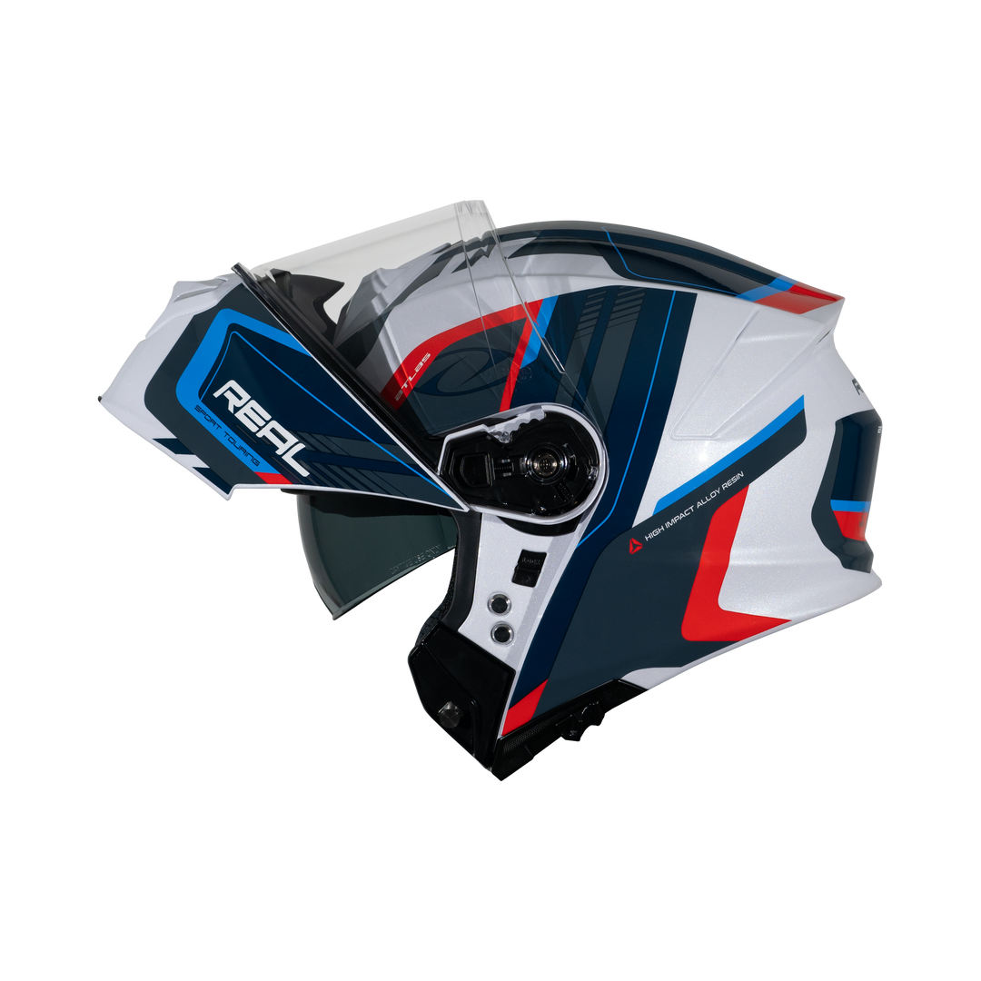 หมวกกันน็อค Real Helmet Atlas STRATUS สีขาว/น้ำเงิน