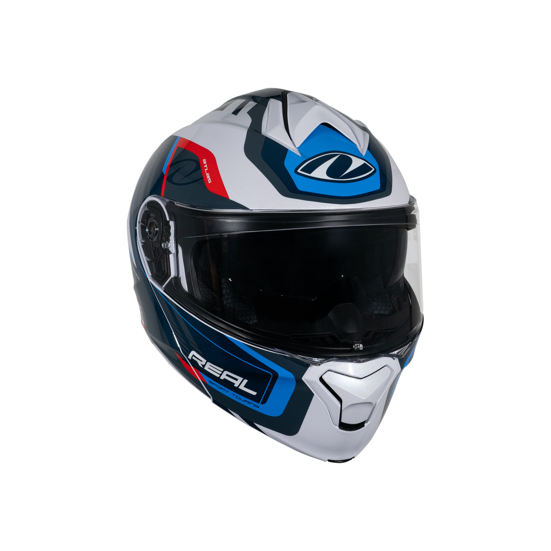 หมวกกันน็อค Real Helmet Atlas STRATUS สีขาว/น้ำเงิน