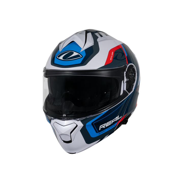 หมวกกันน็อค Real Helmet Atlas STRATUS สีขาว/น้ำเงิน