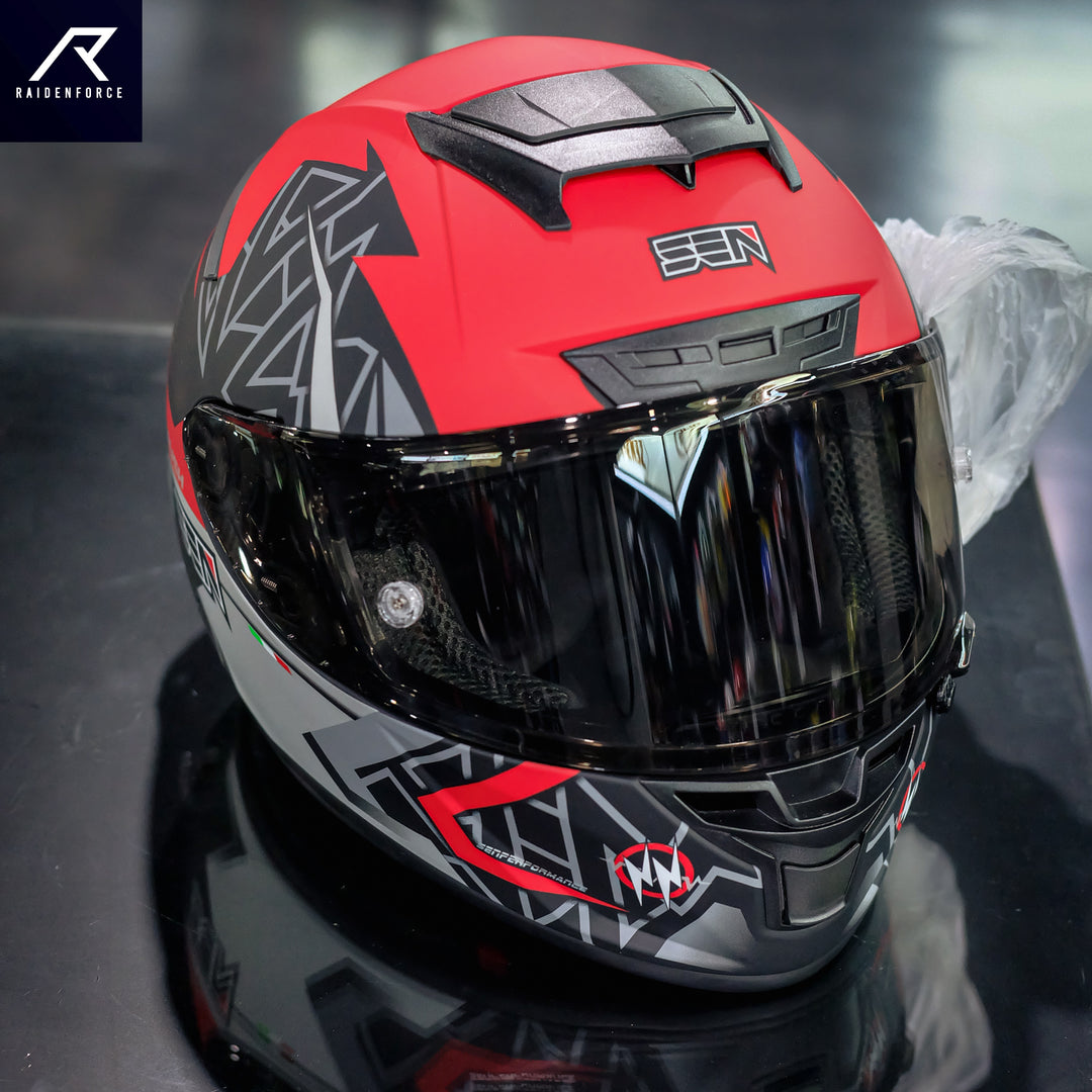 หมวกกันน็อค Sen Helmet Rush Matt red