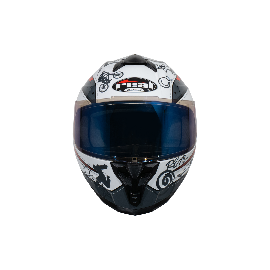 หมวกกันน็อค REAL Helmet Falcon  Extreme ขาวแดง