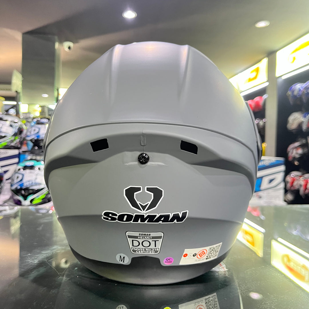 SOMAN Chin-up Helmet - SM955, Matte Gray