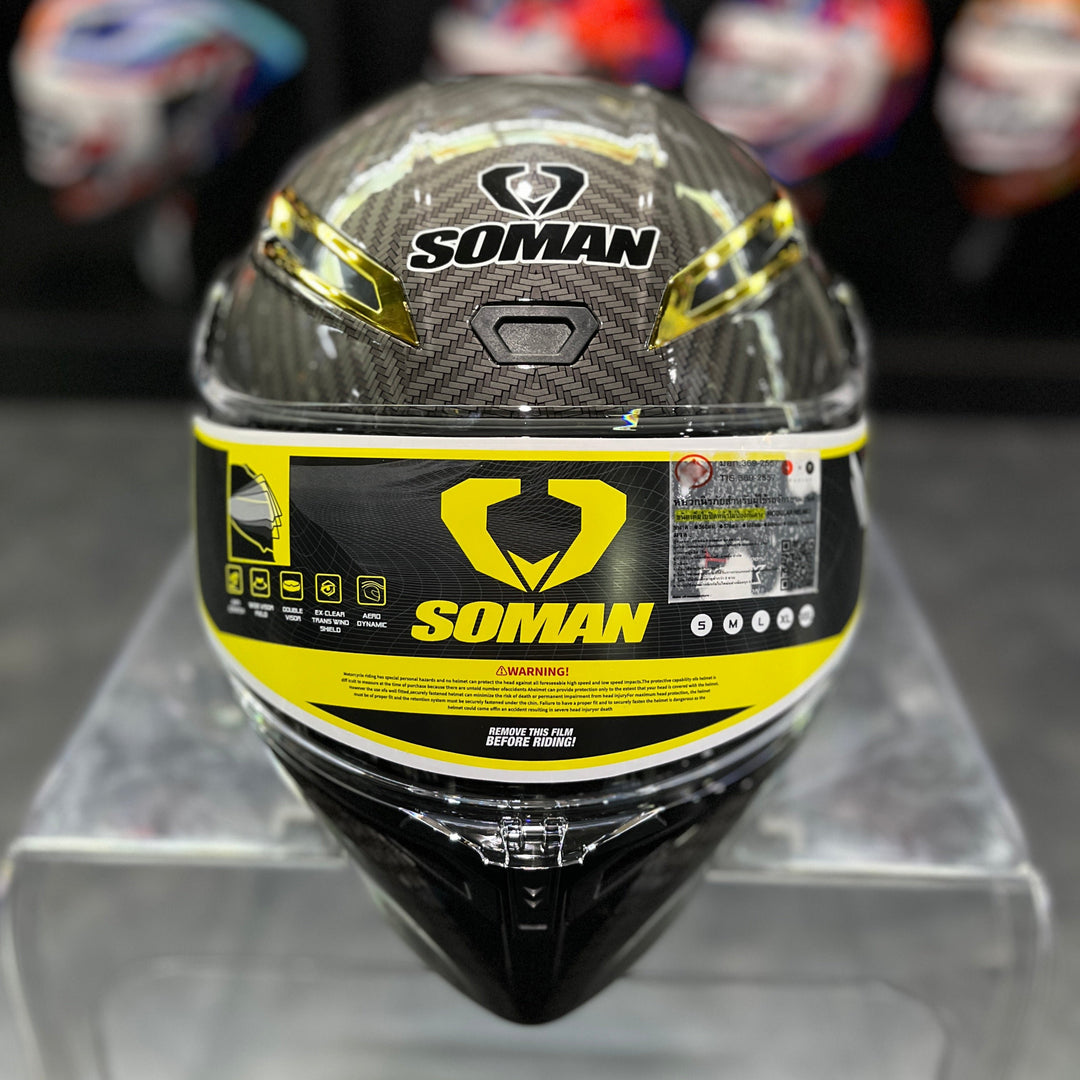 SOMAN Chin-up Helmet - SM955 Carbon Fiber Color