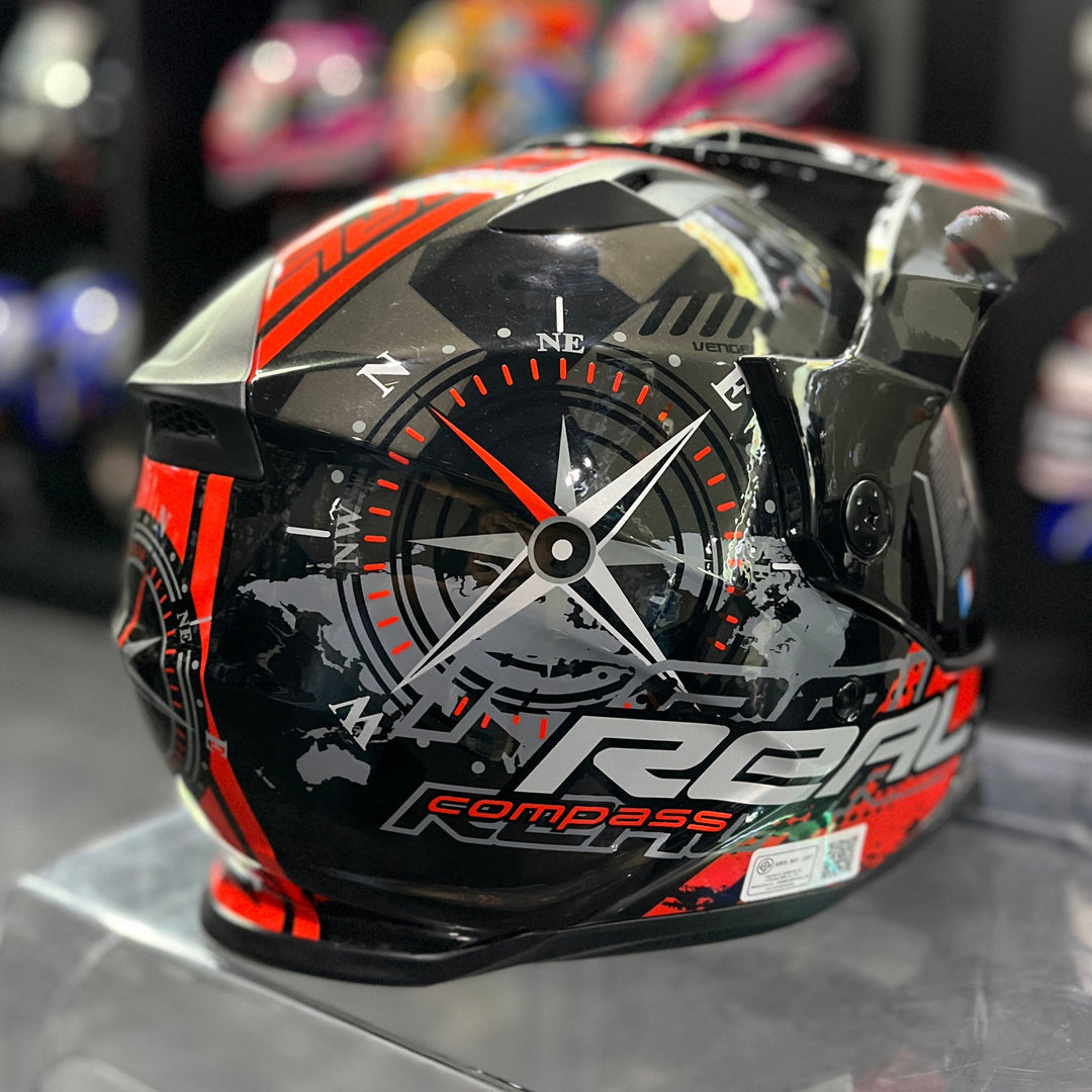 หมวกกันน็อค Real Helmet Vengerplus-Compass ดำ/แดง