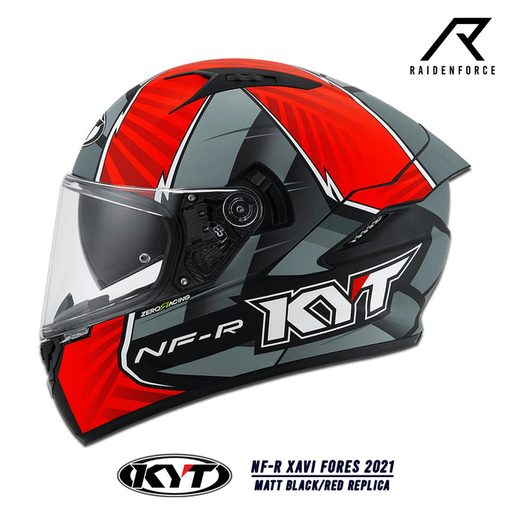 Helmet KYT NF-R Xavi fores 2021 Matt Black/Red Replica