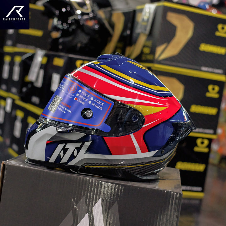 Helmet NTN N961S Spidy Metalic red blue