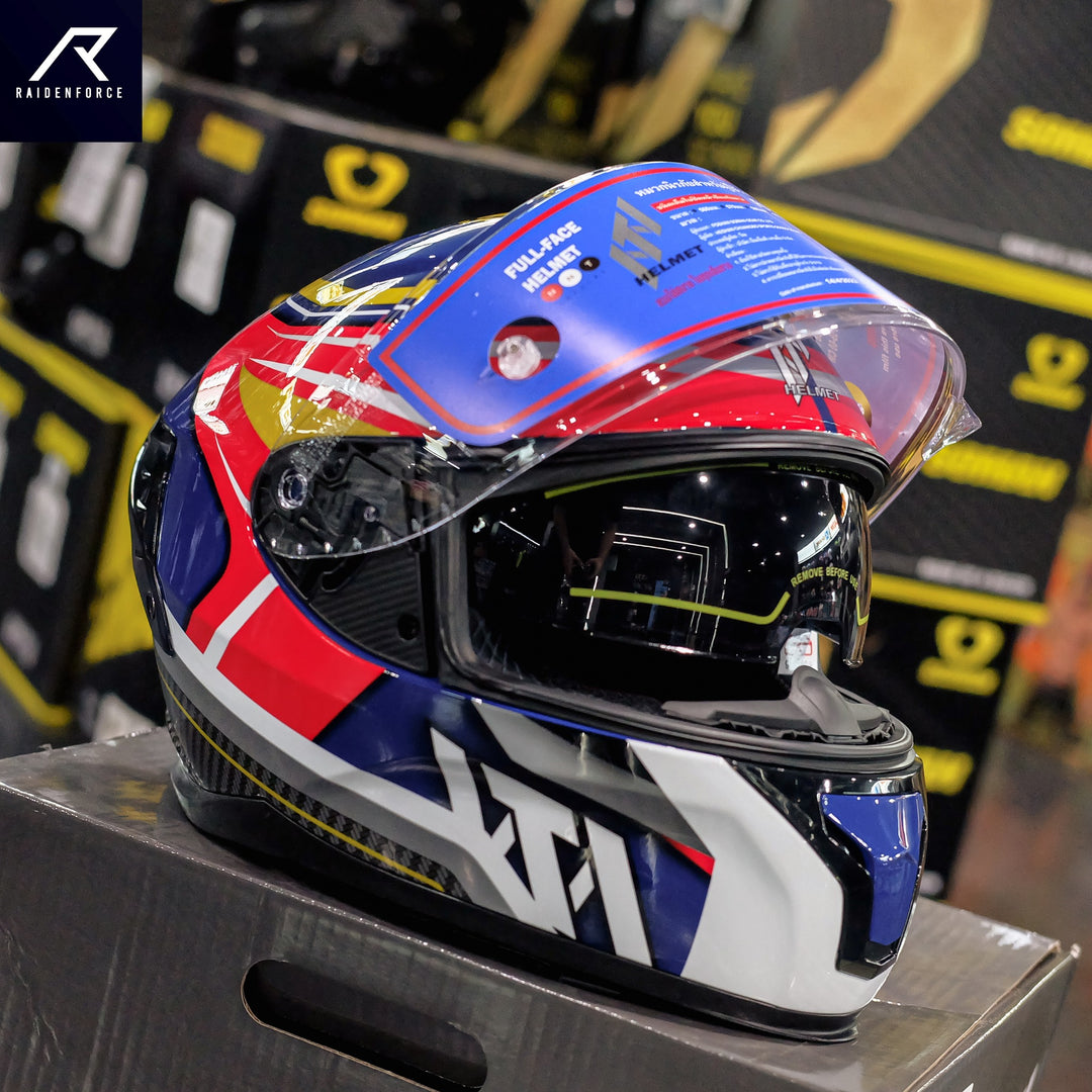 Helmet NTN N961S Spidy Metalic red blue