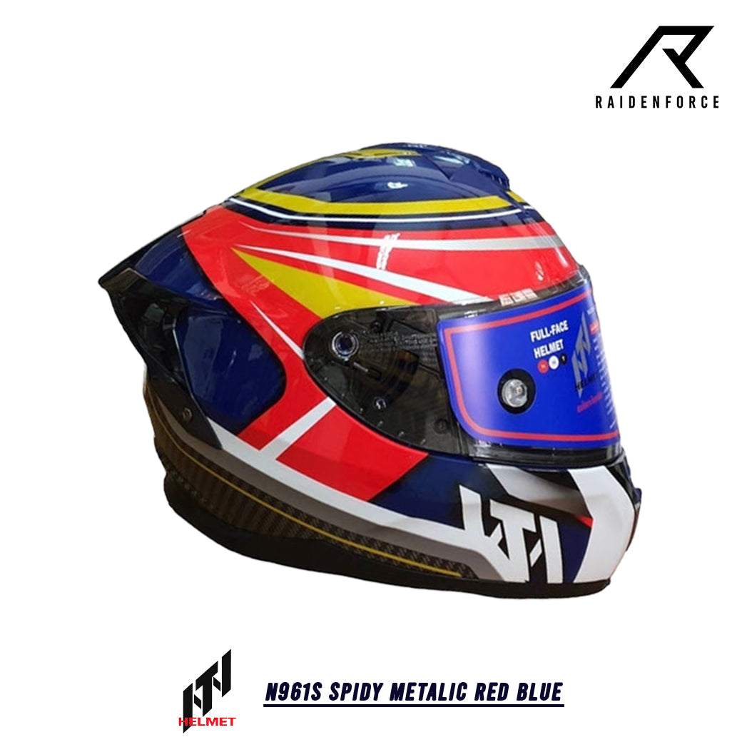 Helmet NTN N961S Spidy Metalic red blue