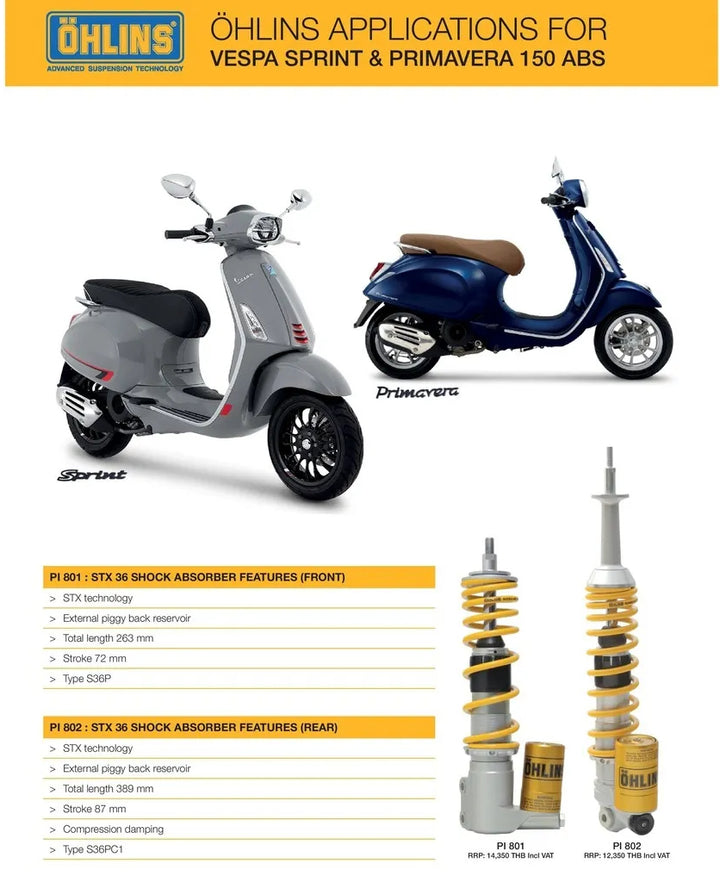 โช้ค Ohlins Vespa Sprint PI801 Front