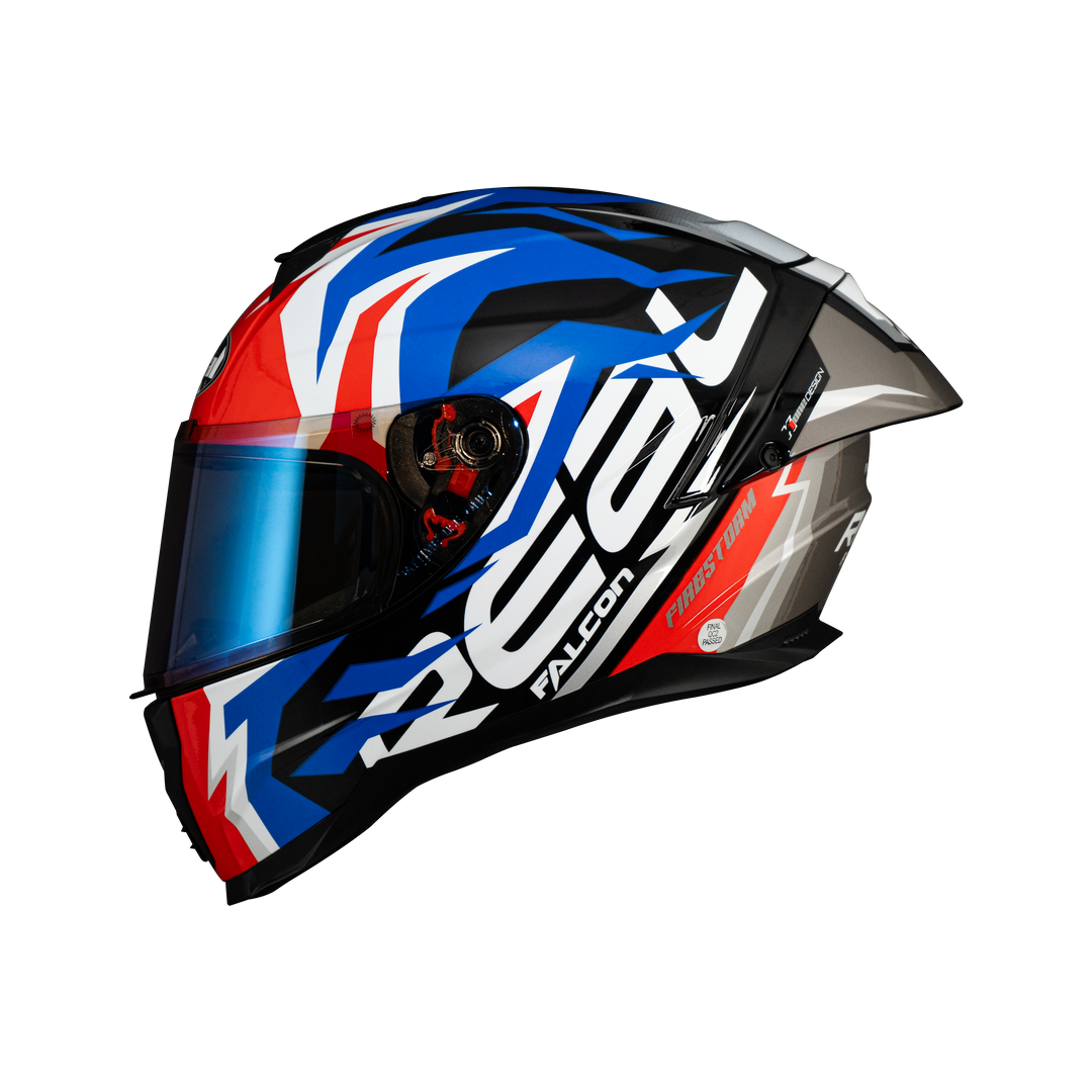 หมวกกันน็อค REAL Helmet Falcon FireStorm - สีดำน้ำเงินแดง