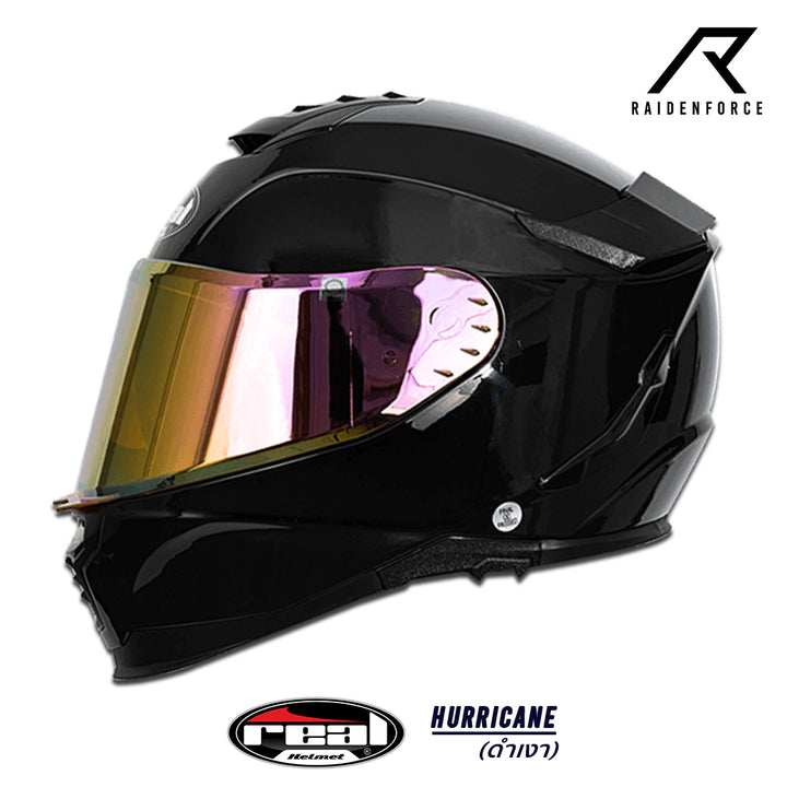 หมวกกันน็อค Real Helmet HURRICANE ดำเงา