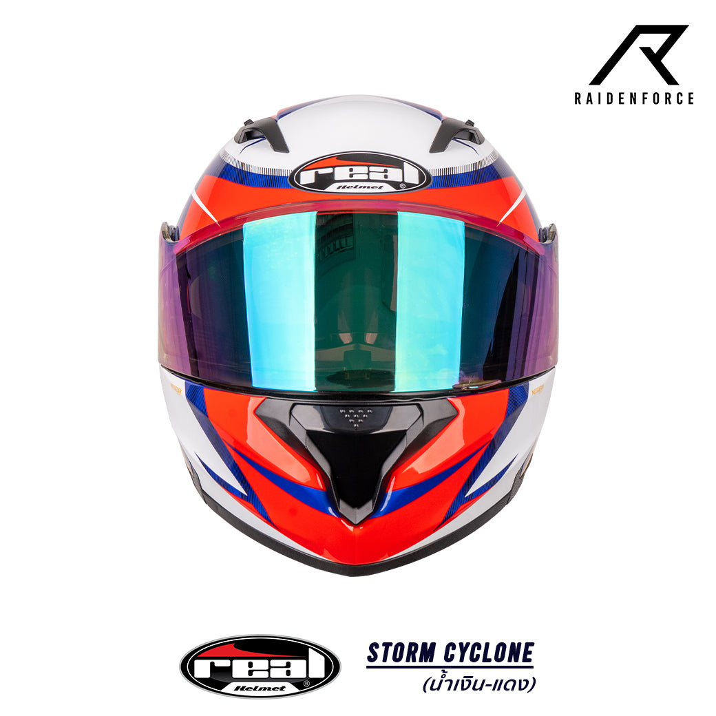 หมวกกันน็อค REAL Helmet STORM Cyclone น้ำเงินแดง