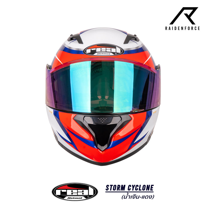 หมวกกันน็อค REAL Helmet STORM Cyclone น้ำเงินแดง