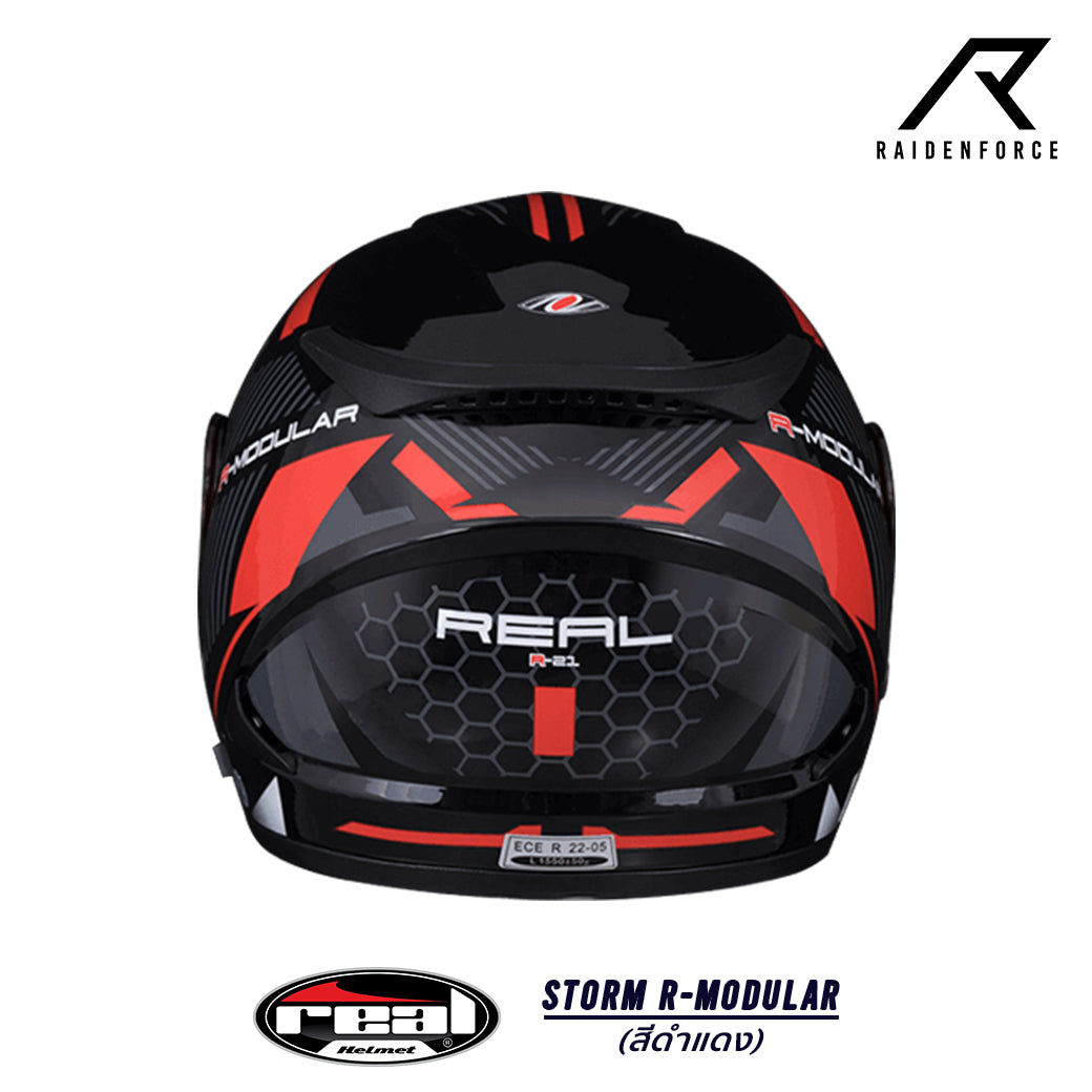 หมวกกันน็อค REAL Helmet STORM R-MODULAR ดำแดง