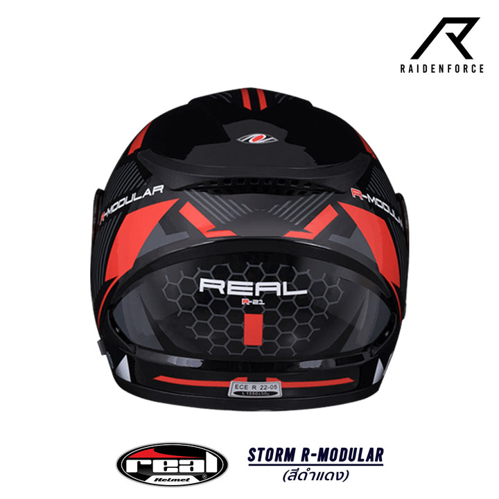 หมวกกันน็อค REAL Helmet STORM R-MODULAR ดำแดง