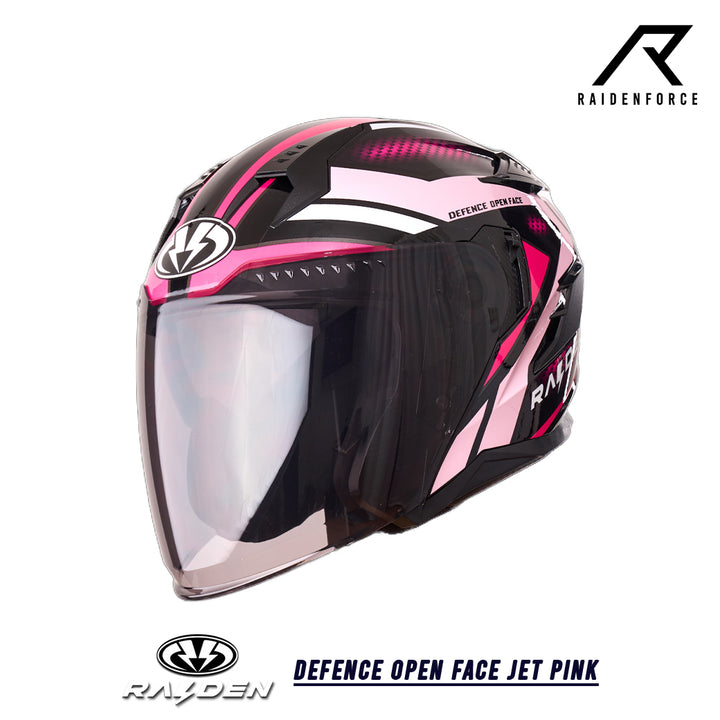 หมวกกันน็อค Raiden Defence Open face  Jet pink