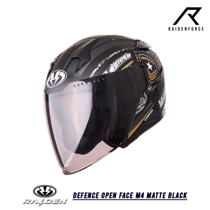 Raiden Defense Open face M4 Matte Black helmet