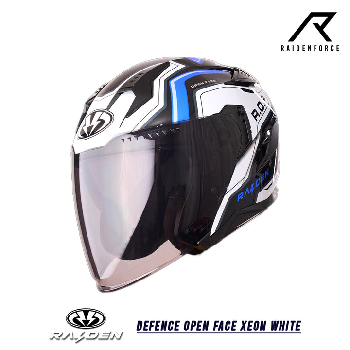 Raiden Defense Open face Xeon White helmet