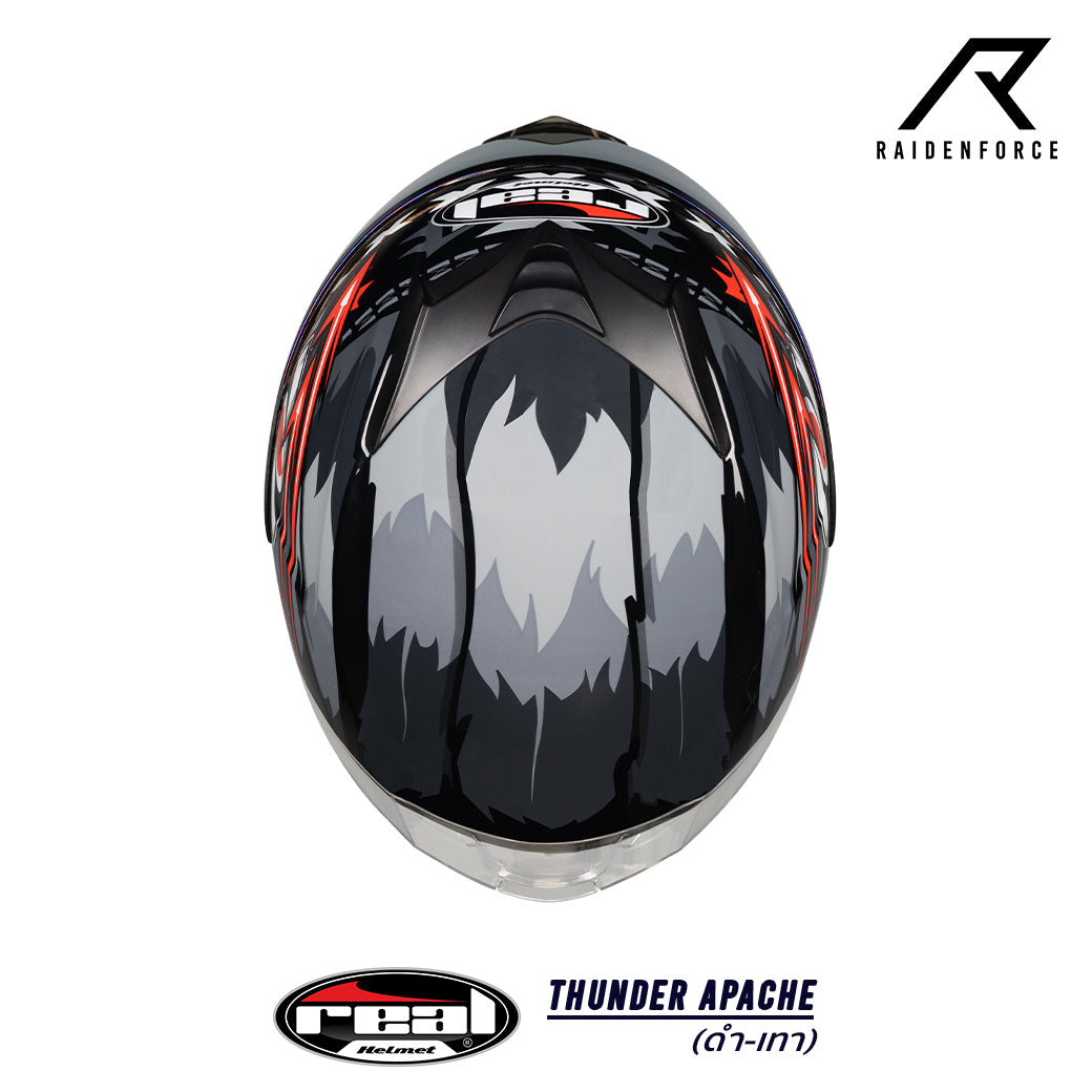 หมวกกันน็อค Real Helmet Thunder Apache สีดำเทา