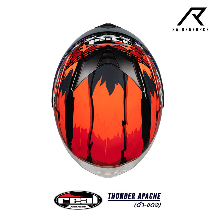 หมวกกันน็อค Real Helmet Thunder Apache สีดำแดง