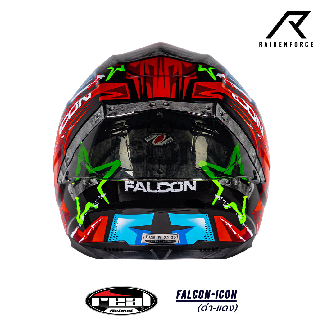 หมวกกันน็อค Real Helmet Falcon-Icon ดำ/แดง