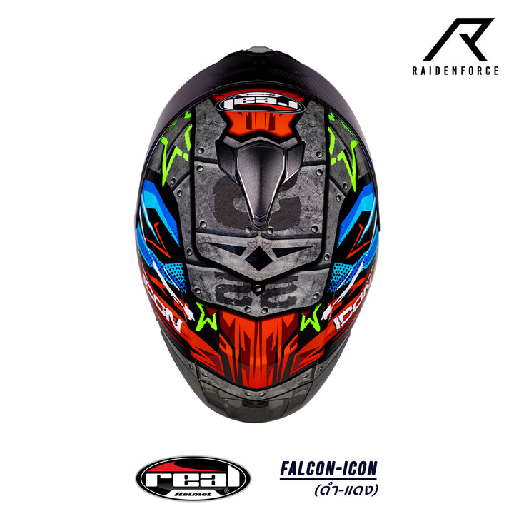 หมวกกันน็อค Real Helmet Falcon-Icon ดำ/แดง