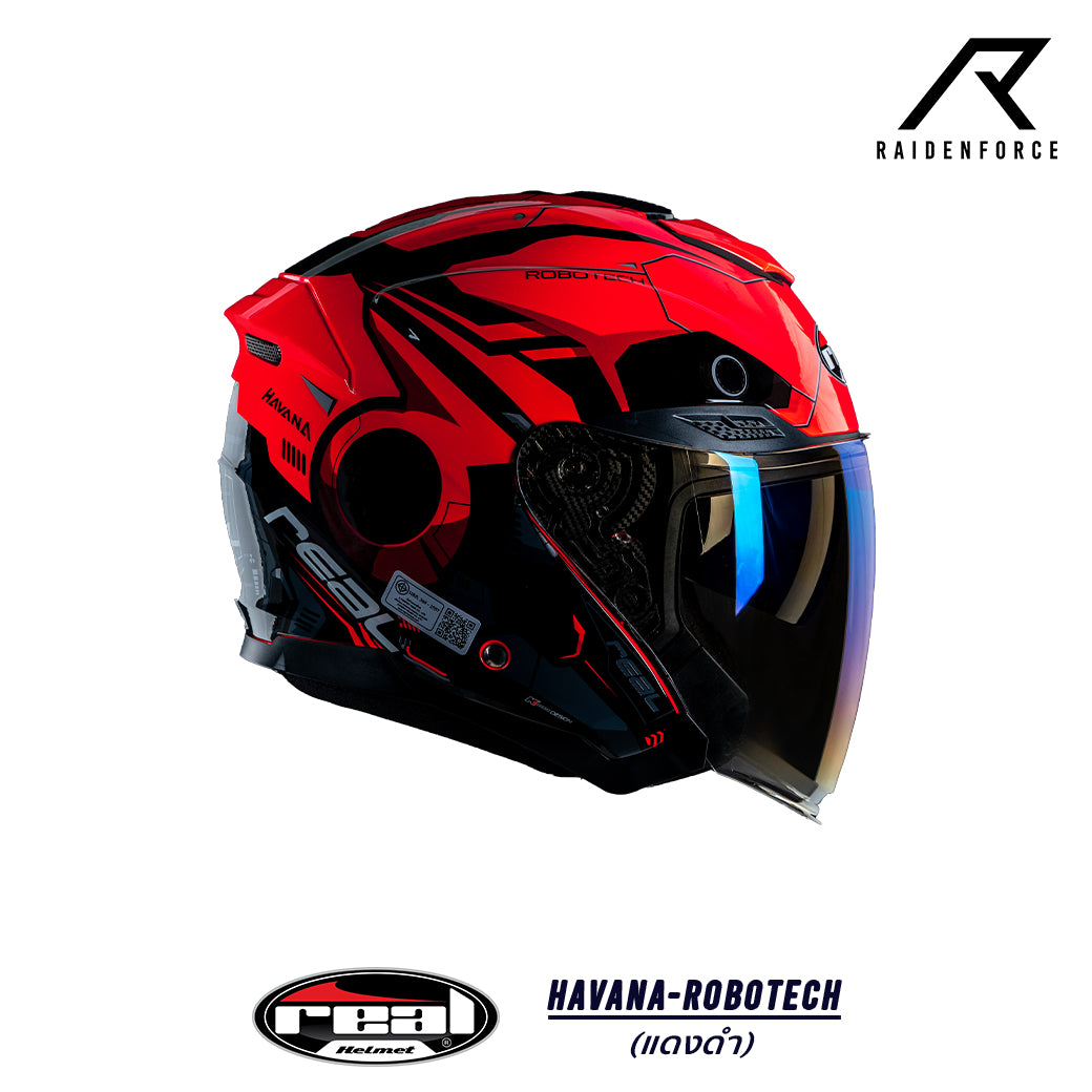 Real Helmet Havana Robotech Red and Black Helmet