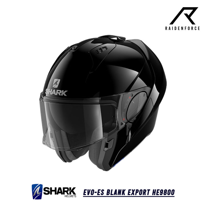 หมวกกันน็อค SHARK EVO-ES BLANK EXPORT HE9800 สีดำเงา