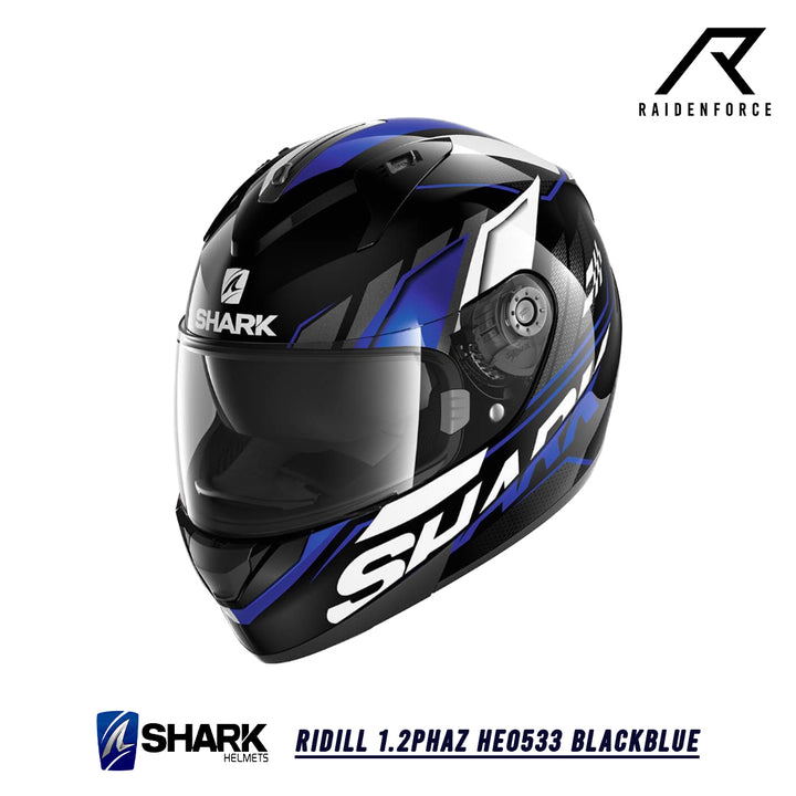 หมวกกันน็อค SHARK RIDILL 1.2PHAZ HE0533 - สีดำน้ำเงิน