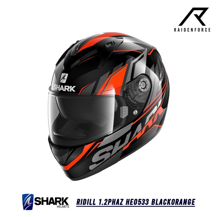 หมวกกันน็อค SHARK RIDILL 1.2 PHAZ HE0533 - สีดำส้ม