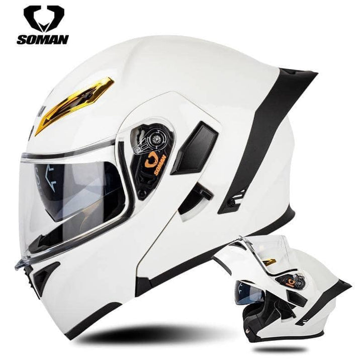 SOMAN Chin-up Helmet - SM955 White