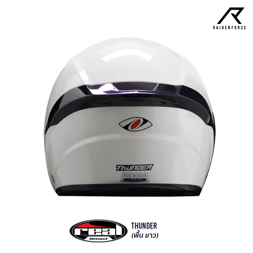 หมวกกันน็อค REAL Helmet Thunder พื้น ขาว