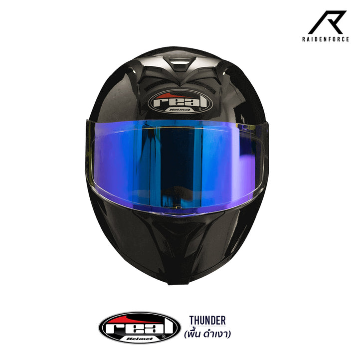 หมวกกันน็อค REAL Helmet Thunder พื้น ดำ