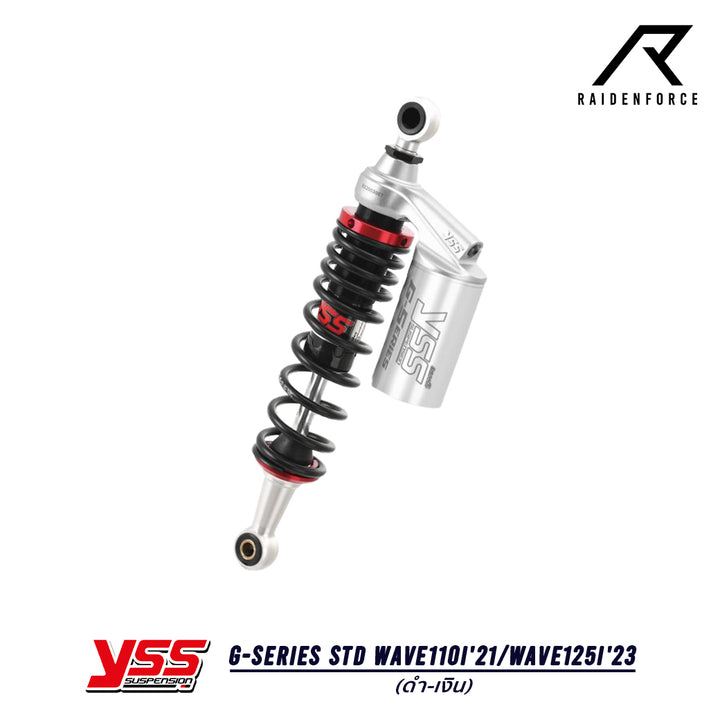 Shock YSS G-Series Honda Wave110i'21/Wave125i'23 Black/Silver Rc302-330T-77-889