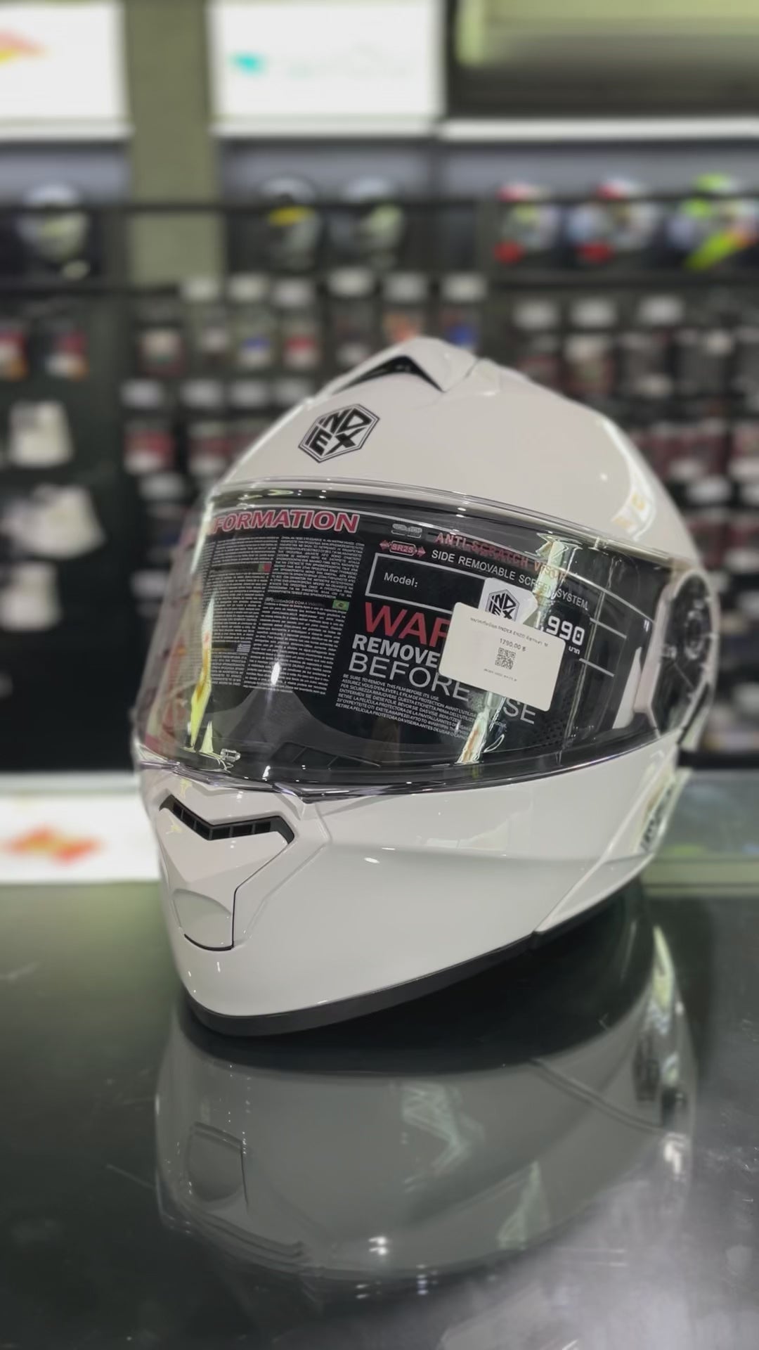 INDEX ENZO helmet, glossy white