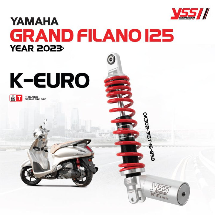 Shock YSS K-Euro Yamaha Grand Filano125'23 color red/silver