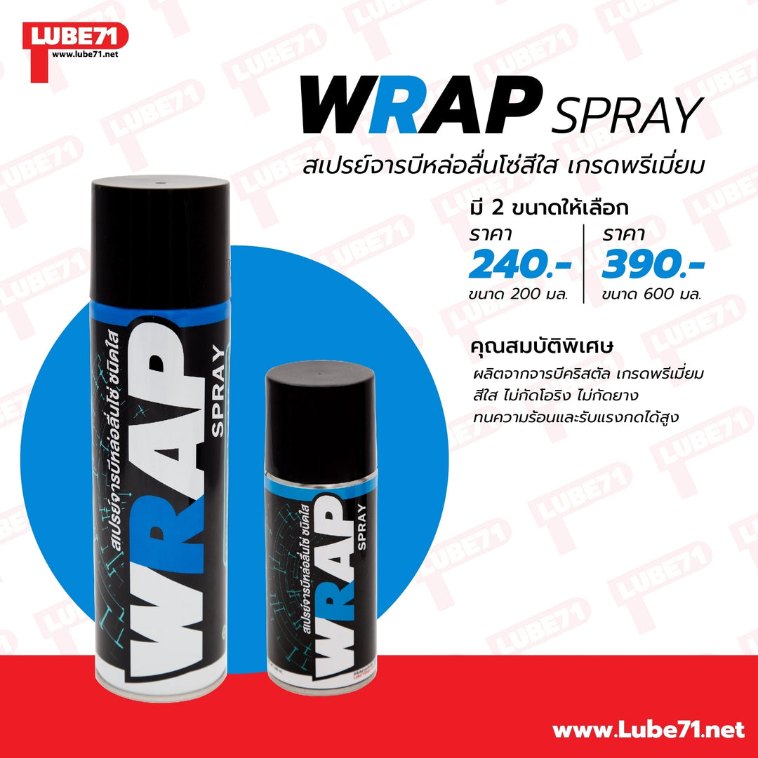 สเปรย์Lube71 WRAPจารบีหล่อลื่นโซ่ สีใส 600  ml.