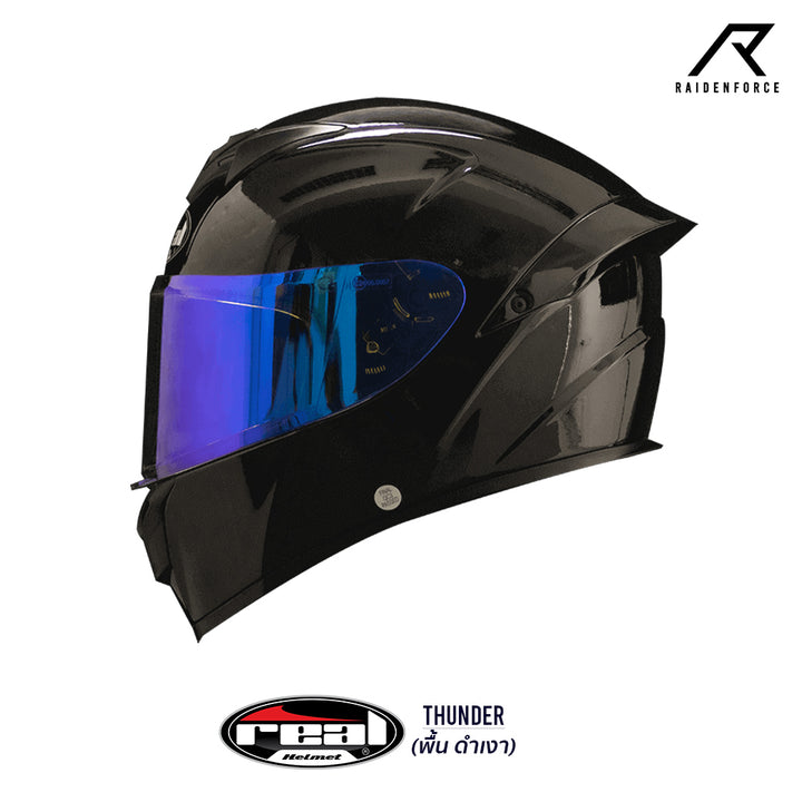 หมวกกันน็อค REAL Helmet Thunder พื้น ดำ